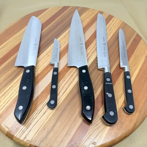 J.A. Henckels International Knife Set Black Handles Stainless Steel German Chef - Picture 1 of 7